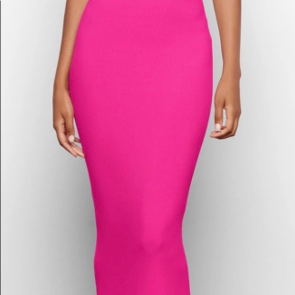 💜Skims💜 long maxi dress Hot pink New medium - Picture 4 of 9